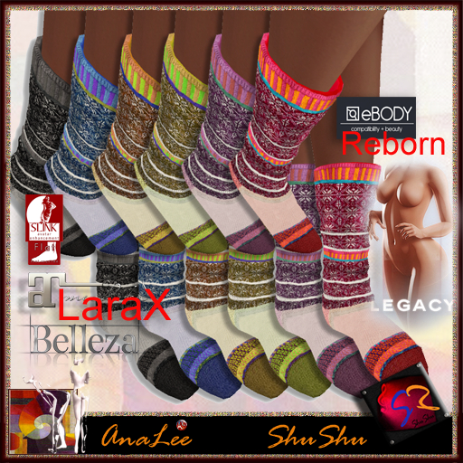 ShuShu COZY TIME winter socks with HUD - Maitreya - LaraX - Legacy - Reborn - unrigg Classic