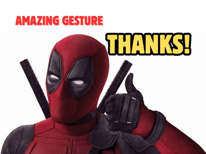 THX Gesture – Funny Deadpool | Animated + Voice Ryan Reynolds | Second Life Thank You Gesture by Amazing Gesture