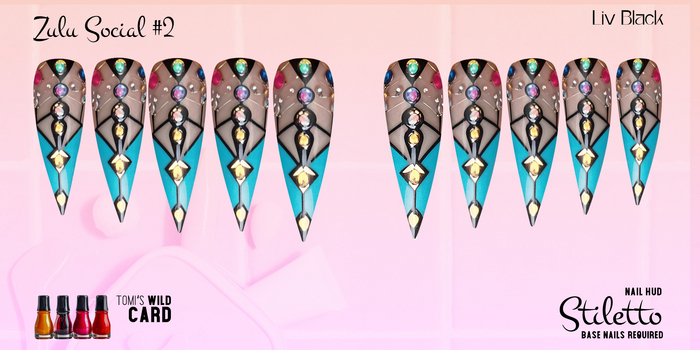 Nail HUD - Short Stiletto -  Zulu Social #2 - Demo