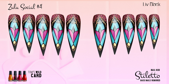 Nail HUD - Short Stiletto -  Zulu Social #4 - Demo