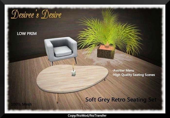 ::::Desiree's Desire::::  Soft Grey Retro Seating Set (BOXED)