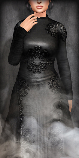 TheMuses - Scrolled Gown - Black
