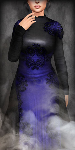 TheMuses - Scrolled Gown - Indigo