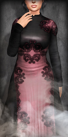 TheMuses - Scrolled Gown - Rose