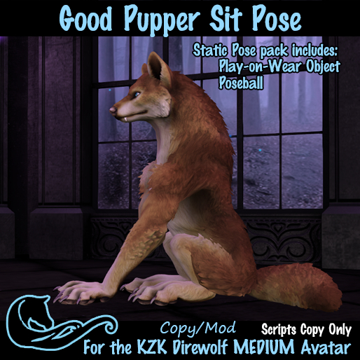 KZK Direwolf Pose- Good Pupper Sit