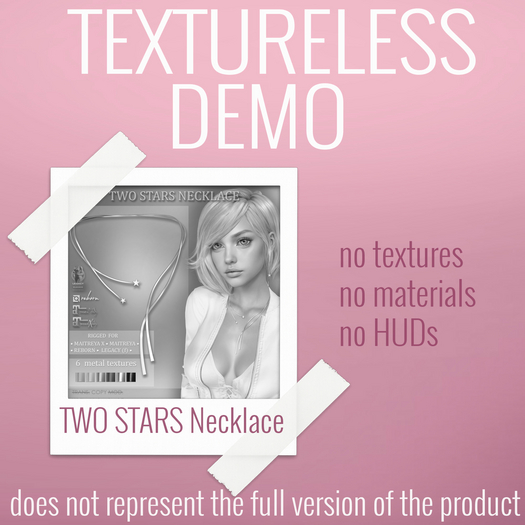 TEXTURELESS DEMO *AvaWay* TWO STARS Necklace