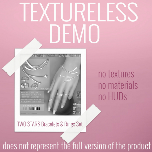 TEXTURELESS DEMO *AvaWay* TWO STARS Bracelets & Rings Set