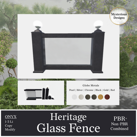 Mysterious Designs - Heritage Glass Fence - ONYX