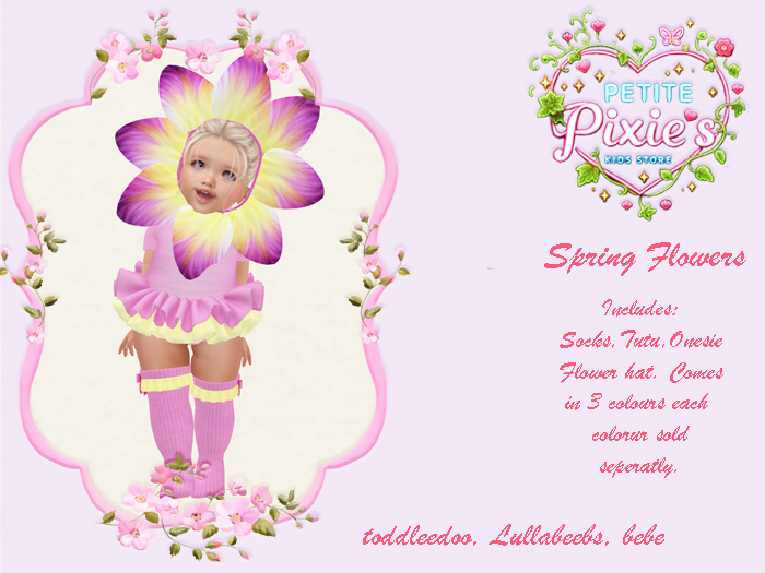 !Petite Pixies - Spring Flowers Pink (LB BB TD)