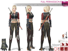 Full Perm Fantasy Short Fingerless Warrior Gloves For Maitreya 5.3 LaraX Ebody Reborn Legacy Belleza Slink Tonic Ocacin