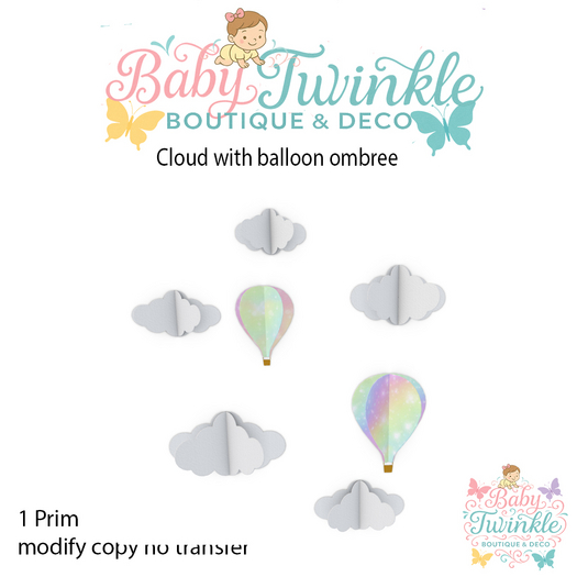 cloud with balloon  ombree