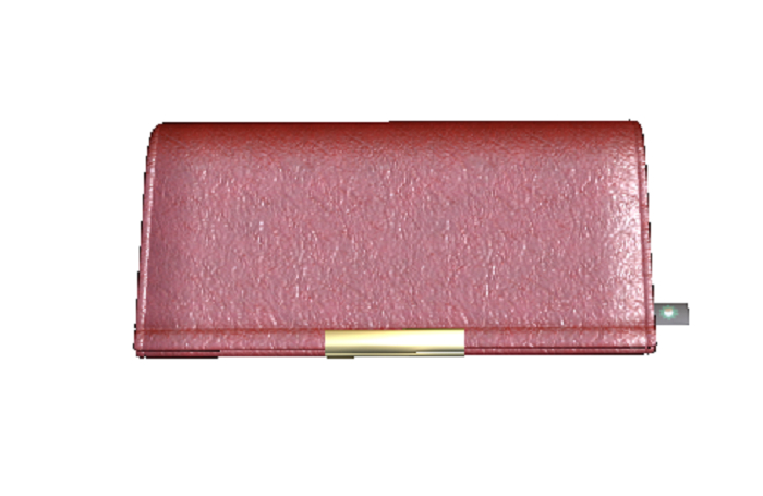 DFS Leather Clutch Red & Gold