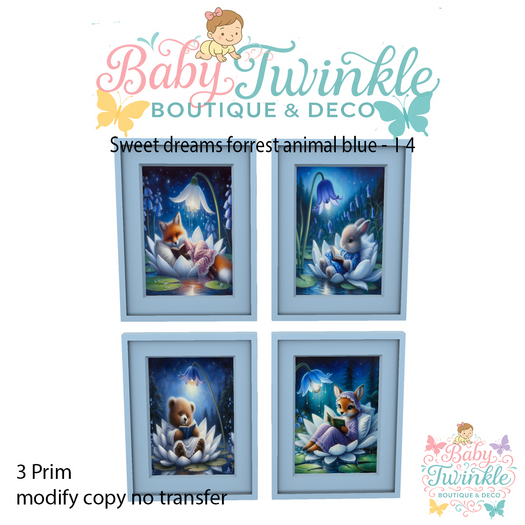 ZLD sweet dreams forrest animal blue - 1 4