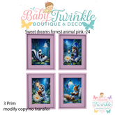 ZLD sweet dreams forrest animal pink -24