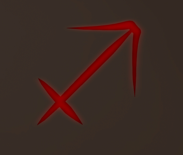 Neon Glowing Sagittarius Sign