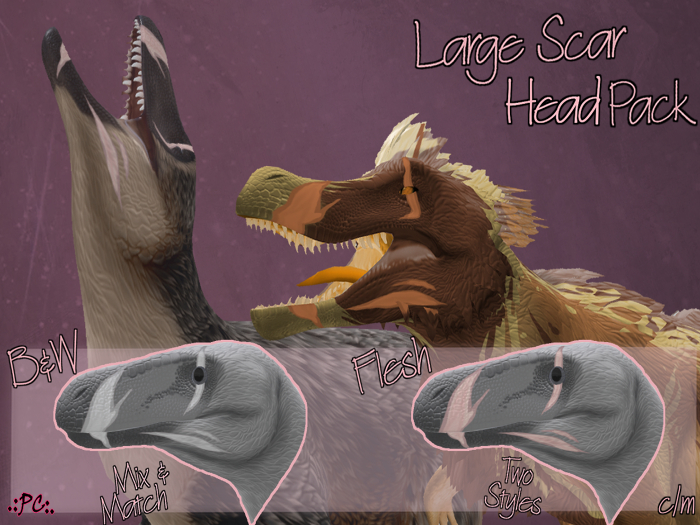 Second Life Marketplace - .:PC:. - [ATC] Utahraptor - Large Scar - Head ...