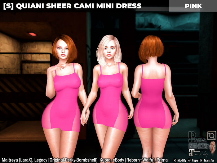 [S] Quiani Sheer Cami Mini Dress Pink