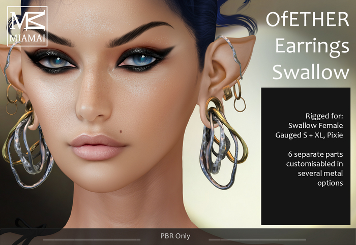 Miamai_OfEther Earrings Swallow PBR
