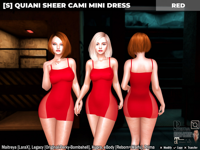 [S] Quiani Sheer Cami Mini Dress Red