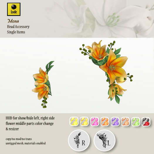 *LODE* Head Accessory - Mona [Orange]