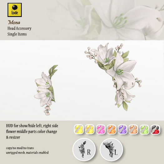 *LODE* Head Accessory - Mona [White]
