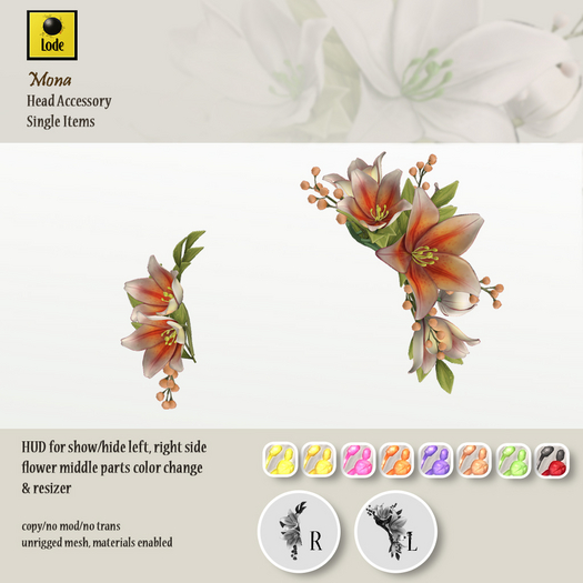 *LODE* Head Accessory - Mona [Rosy]