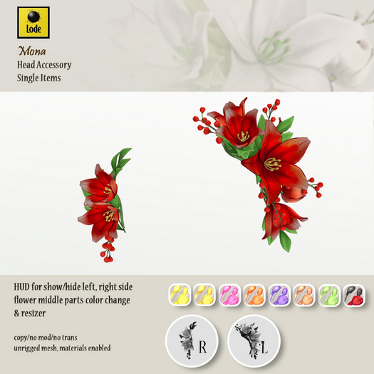 *LODE* Head Accessory - Mona [Red]
