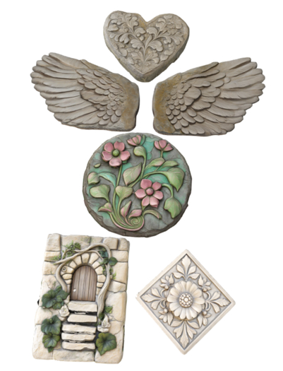 5 Pack Stepping Stone Shabby Chic Garden Rocks