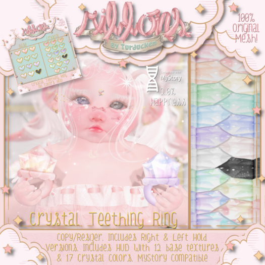 {Ribbons} Crystal Teething Ring {Box}