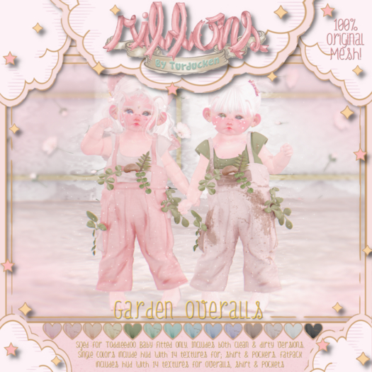 {Ribbons} Garden Overalls - Pink {Box}