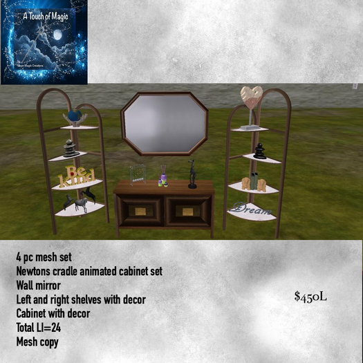 4 pc mesh newtons cradle cabinet set-Box LI=24