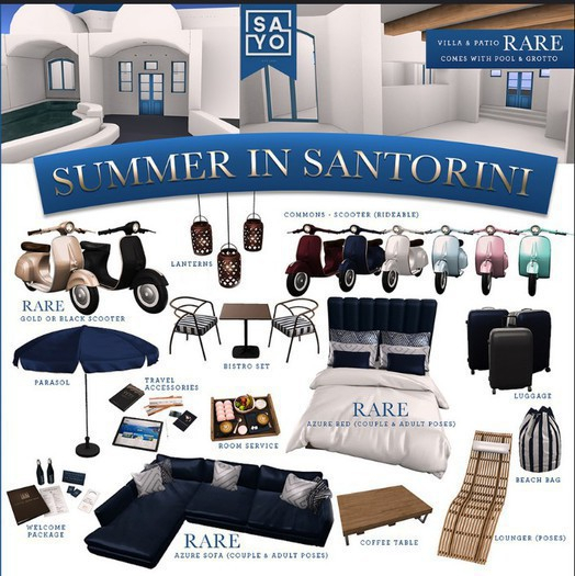 SAYO - Summer in Santorini - Scooter (Black) - RARE