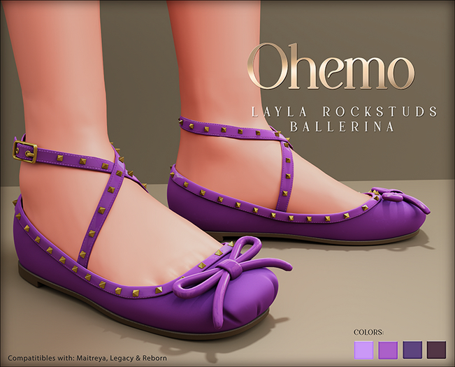 Ohemo - Layla rockstud ballerina - violets (Add me)