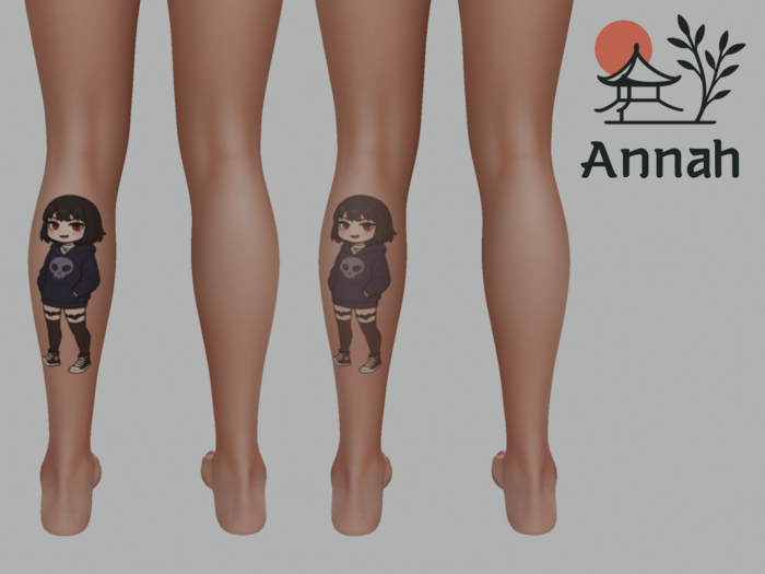 Goth Girl 1 Tattoo (Leg)