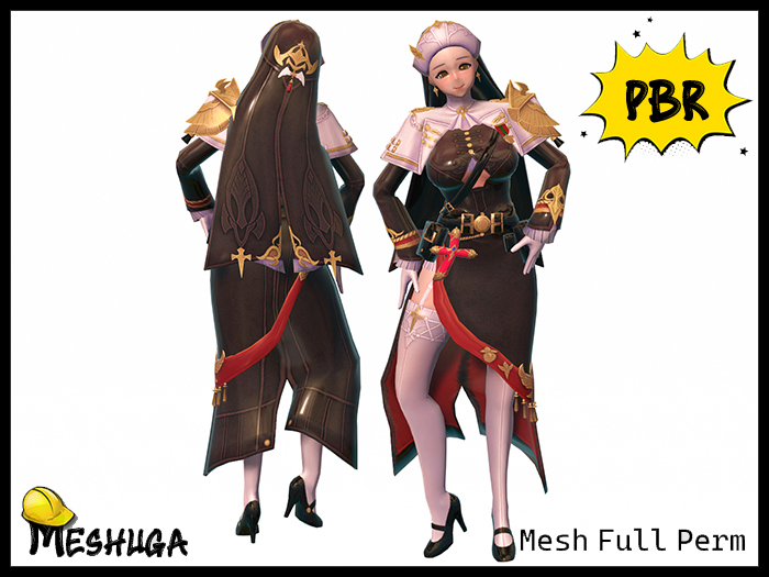Meshuga E Rondo Second Life Marketplace - Meshuga PBR Dianne Sexy Nun Character FULL ...