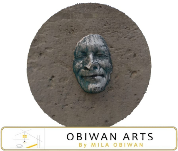 Wall Sculpture Stone Face Panel