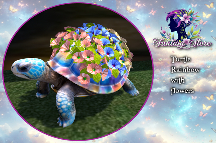 Fantasy Store Turtle Flowers Rainbow