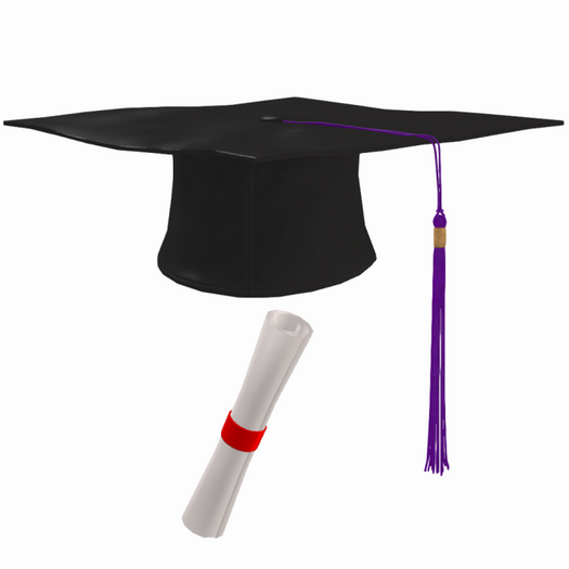 PURPLE GRADUATION CAP & DIPLOMA SET (ADD)