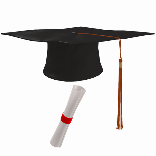 ORANGE GRADUATION CAP & DIPLOMA SET (ADD)