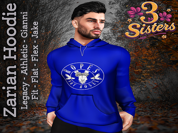 3 Sisters - Zarian Hoodie (Ropes Roses) on Royal 