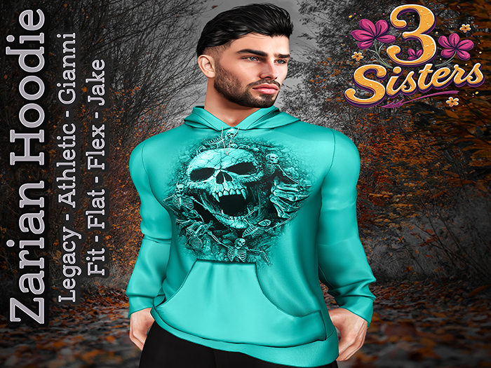 3 Sisters - Zarian Hoodie (Rip) on Turquoise 