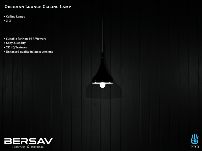 Bersav - Obsidian Lounge Ceiling Lamp (Add)