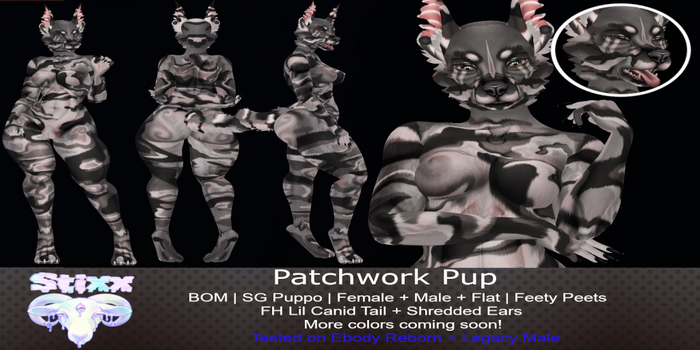 Stixx - Patchwork Pup OREO FURRY MOD