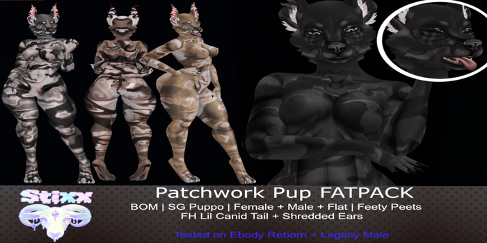 Stixx - Patchwork Pup FATPACK FURRY MOD