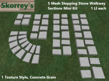 Mesh Stepping Stone GRAIN texture Walkway Sidewalk 5 section mini Kit