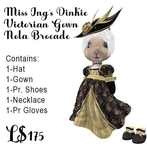 Miss Ing's Dinkie Victorian Gown Nola Brocade