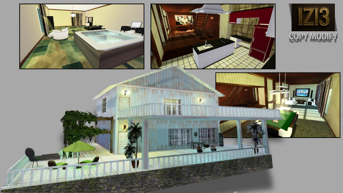 Beach Animated Furnished House - Mesh (Copy & Modify)