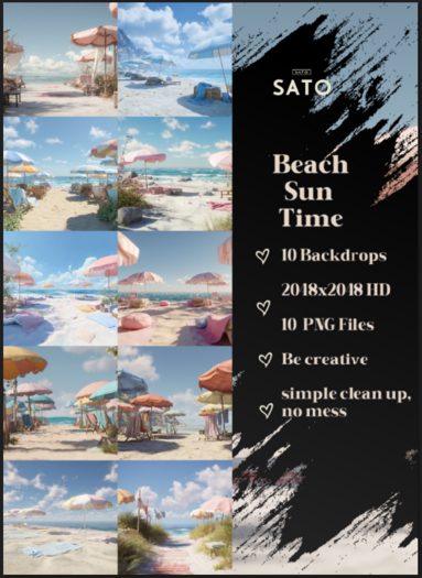 SATO - Beach Sun Time backdrops (UNPACK)