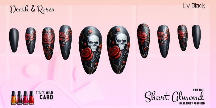 Nail HUD - Short Almond -  Death & Roses