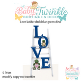 ZLB love ladder dark blue green dino